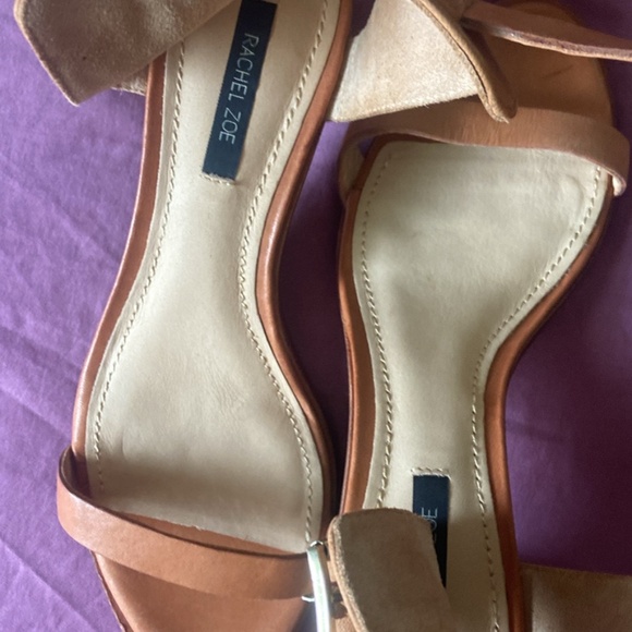 Rachel Zoe Colbie Leather Ankle Strap Block Heel Sandals - Picture 4 of 9